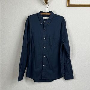 Buck Mason Navy One Button Button Down Collar Shirt
